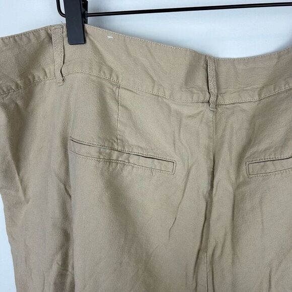 Torrid linen blend shorts size 18 khaki cuffed front pleat Y2K lined - Picture 8 of 10